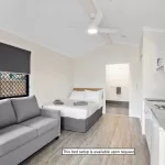 Accessible cabin set up for wheelchair guest.